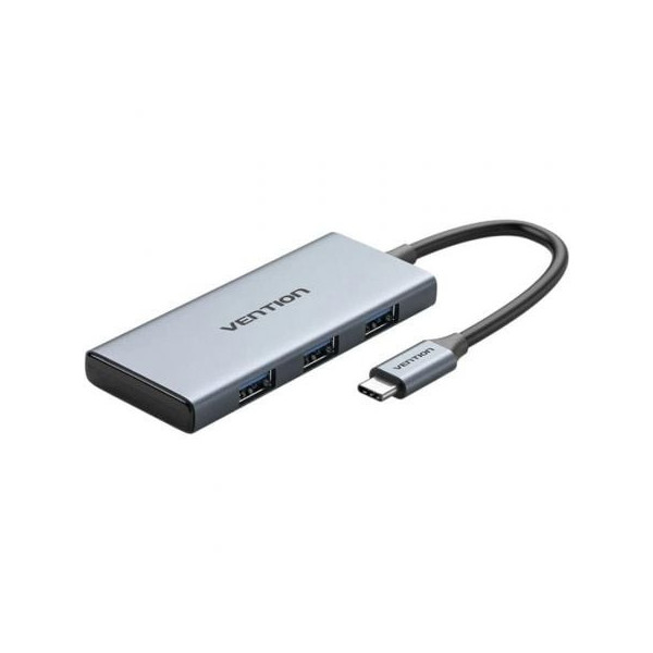 Docking USB Tipo-C Vention TOOHB/ 1xHDMI/ 3xUSB/ 1xLector Tarjetas SD y MicroSD/ Gris