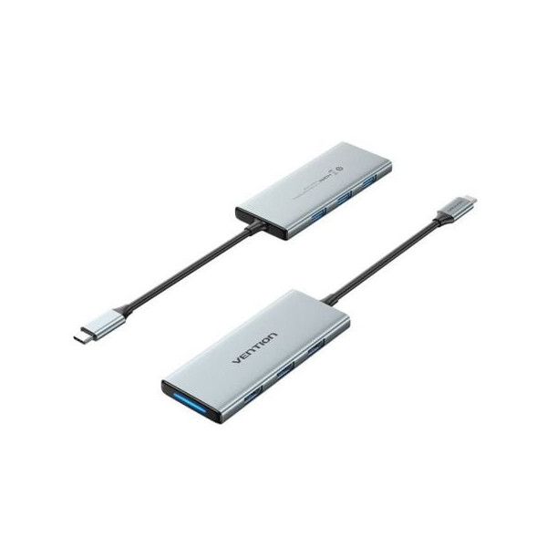 Docking USB Tipo-C Vention TOPHB/ 1xHDMI/ 3xUSB/ 1xLector Tarjetas SD y MicroSD/ Gris