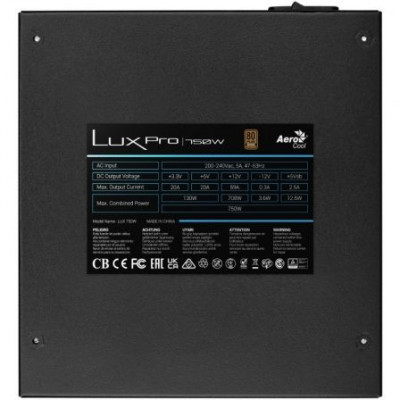 Fuente de Alimentación Aerocool LUXPRO750/ 750W/ Ventilador 14cm/ 80 Plus Bronze